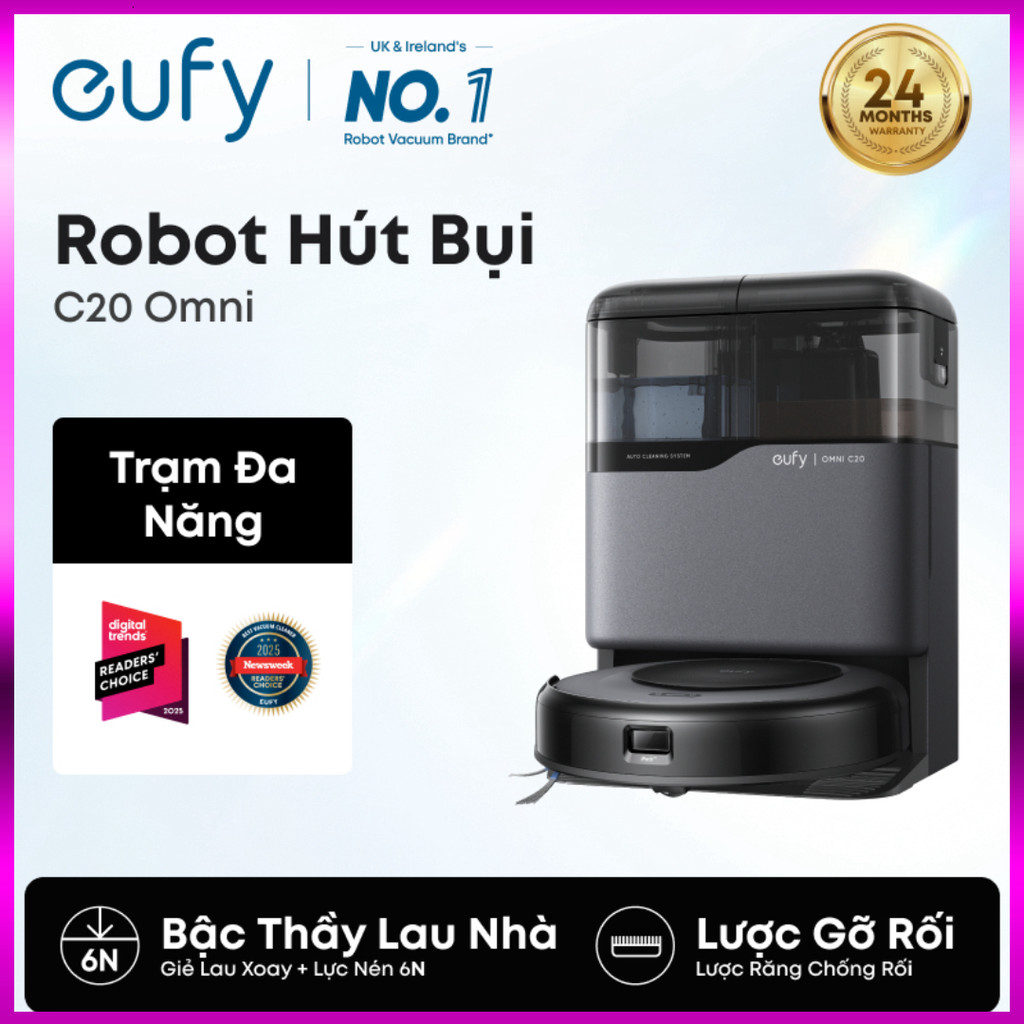 IB shop  【Bán chạy nhất】Robot hút bụi eufy Omni C20, lực hút mạnh 7000Pa, thân máy siêu mỏng 3.35 in