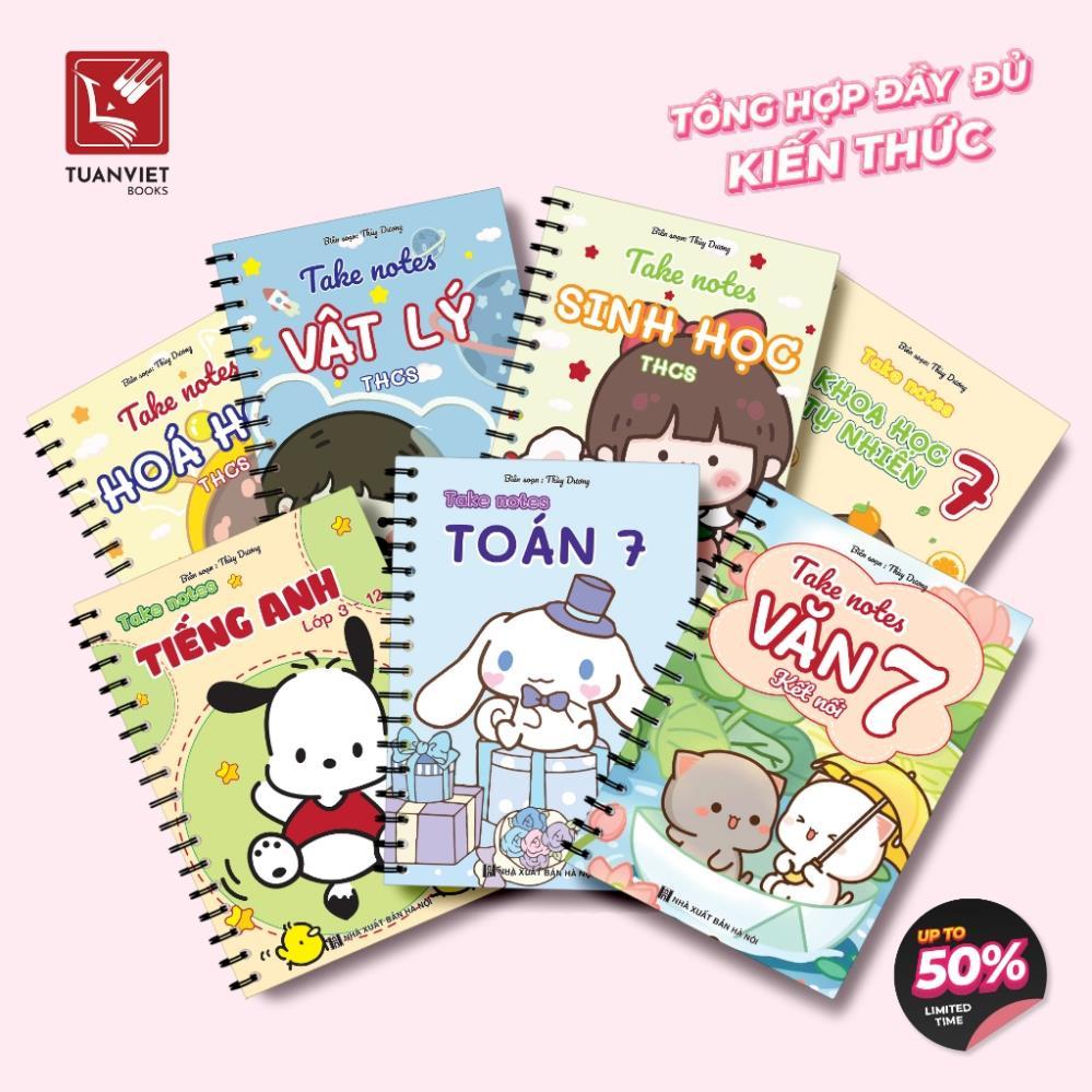 Sổ Giấy Lò Xo Take Notes Lớp 7 Kết Nối TVB cỡ A5 (Mới Nhất)-Toán,Văn,Anh,Sinh,Lý,Hóa,KHTN