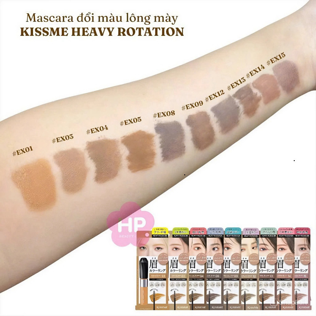 Mascara Chải Đổi Màu Lông Mày Chống Lem Trôi Ex Kissme Heavy Rotation Coloring Eyebrow 8g - Lala.Cos