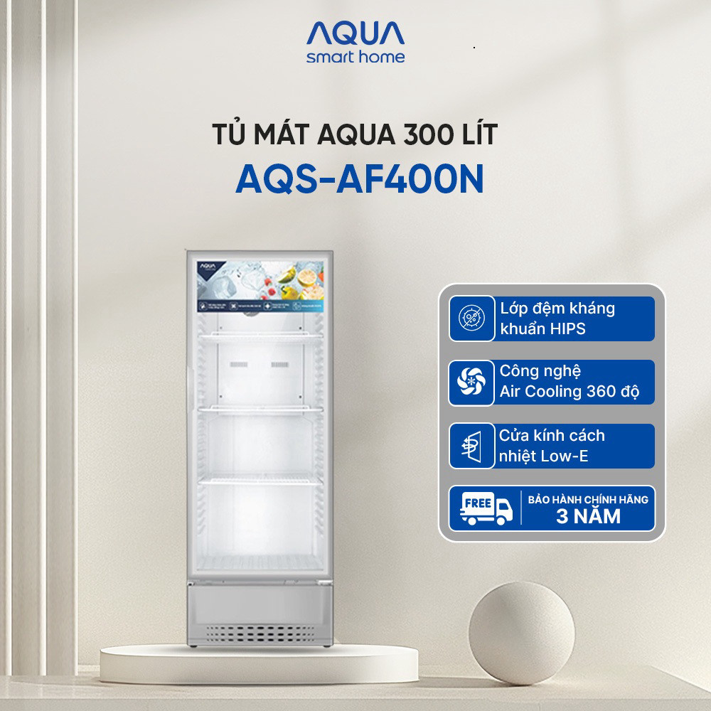 [HỖ TRỢ LẮP ĐẶT] Tủ lạnh 280L Aqua AQS-AF400N - Bảo Hành Chính Hãng