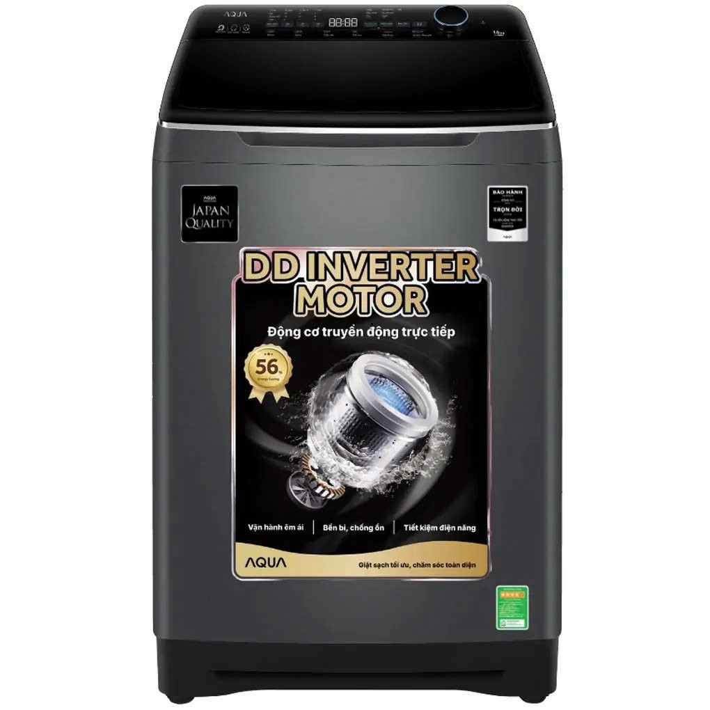[HỖ TRỢ LẮP ĐẶT] Máy giặt Inverter 12kg Aqua  AQW-DR120HT.BK - AQW-DR120HT BK - Bảo Hành Chính Hãng