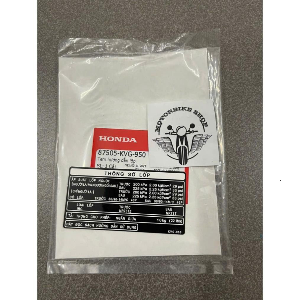 tem thông số lốp xe ab 110 fi 2009 dán bên phải 87505KVG950