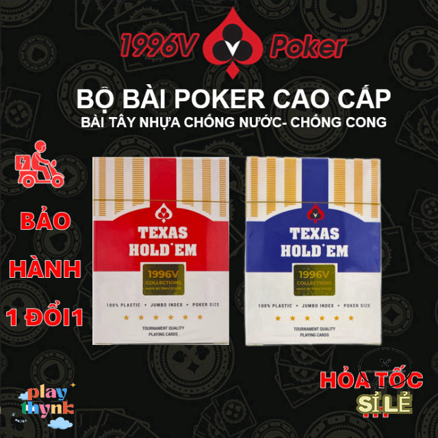 Bộ bài poker 52 lá chất lượng premium Texas Hold'em siêu lớn - đến từ 1996V Poker Shop