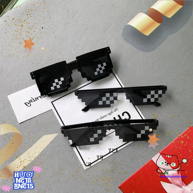 Kính Mát 8bit Robotic Thug Life Đen - Phong Cách Mùa Hè Nam NB3 Chống Nắng Hai Chiều