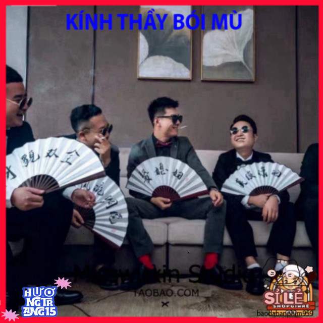 Kính mát tròn thời thượng gọng đen vàng - Phong cách Nobita từ Bon Shop.