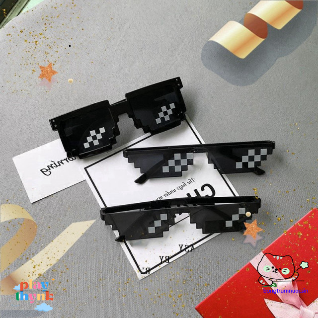 Kính Mát Robotic Thug Life Đen 8bit - Phong Cách Mùa Hè Nam NB3, Chống Nắng Hai Chiều