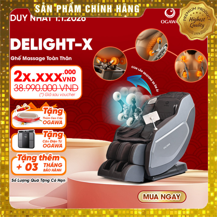 IB shop  Ghế massage toàn thân OGAWA Delight X- Trục SL Track, con lăn lòng bàn chân và bắp chân .