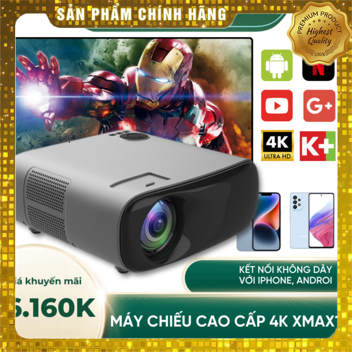 IB shop  Máy Chiếu 4K Androi KAW XMAX10 Cao Cấp, Chất Lượng 4K, Âm Thanh Hay, Xem Phim, Dạy Học, Văn