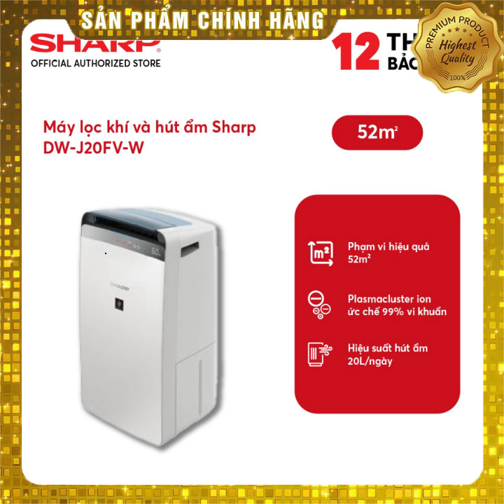 IB shop  [MODEL MỚI] Máy lọc khí và hút ẩm Sharp DW-J20FV-W .