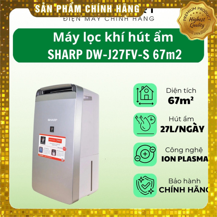 IB shop  Máy lọc không khí tạo ion hút ẩm Sharp DW-J20FV-W loại bỏ bụi mịn vi khuẩn ẩm mốc khử mùi h