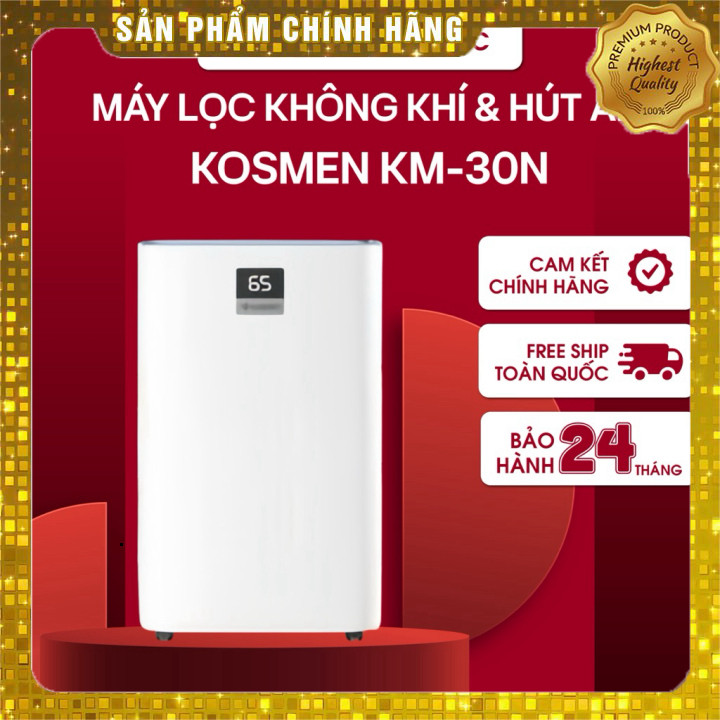 IB shop  Máy Lọc Không Khí Và Hút Ẩm Kosmen KM-30N, Lọc Chuyên Sâu, Kết Nối Wifi Bằng App - Hàng Chí