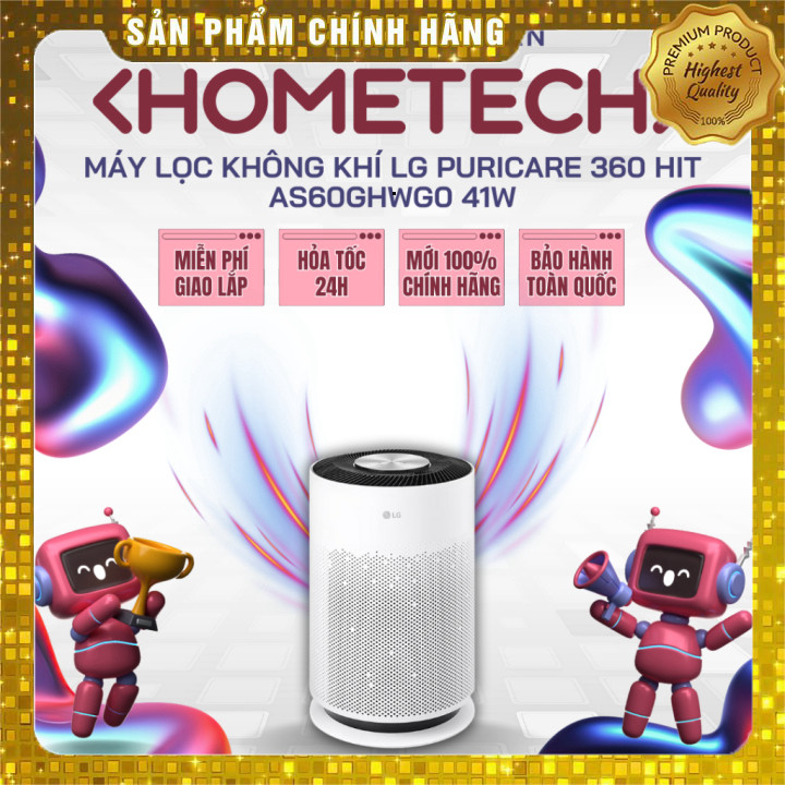 IB shop  AS60GHWG0 - Máy lọc không khí LG PuriCare 360 HIT AS60GHWG0 màu trắng - Hàng Chính Hãng, Mớ