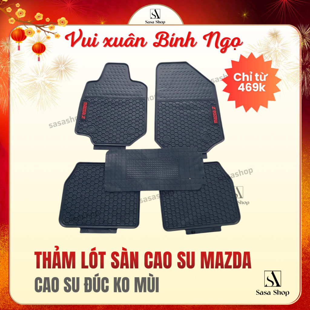 Thảm lót sàn ô tô Mazda 2 2020 2021 2022 2023 2024 cao su đúc không mùi màu đen