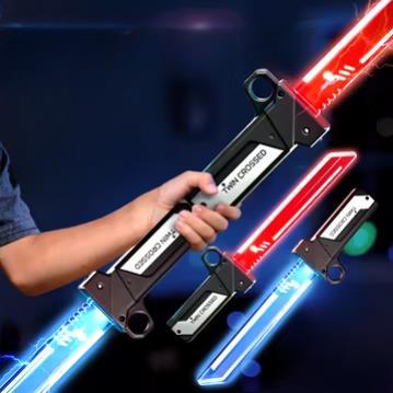 KIẾM ÁNH SÁNG THU GỌN TWIN CROSSED – LIGHTSABER PHÁT SÁNG LED, GHÉP KẾT NỐI KIẾM ĐÔI