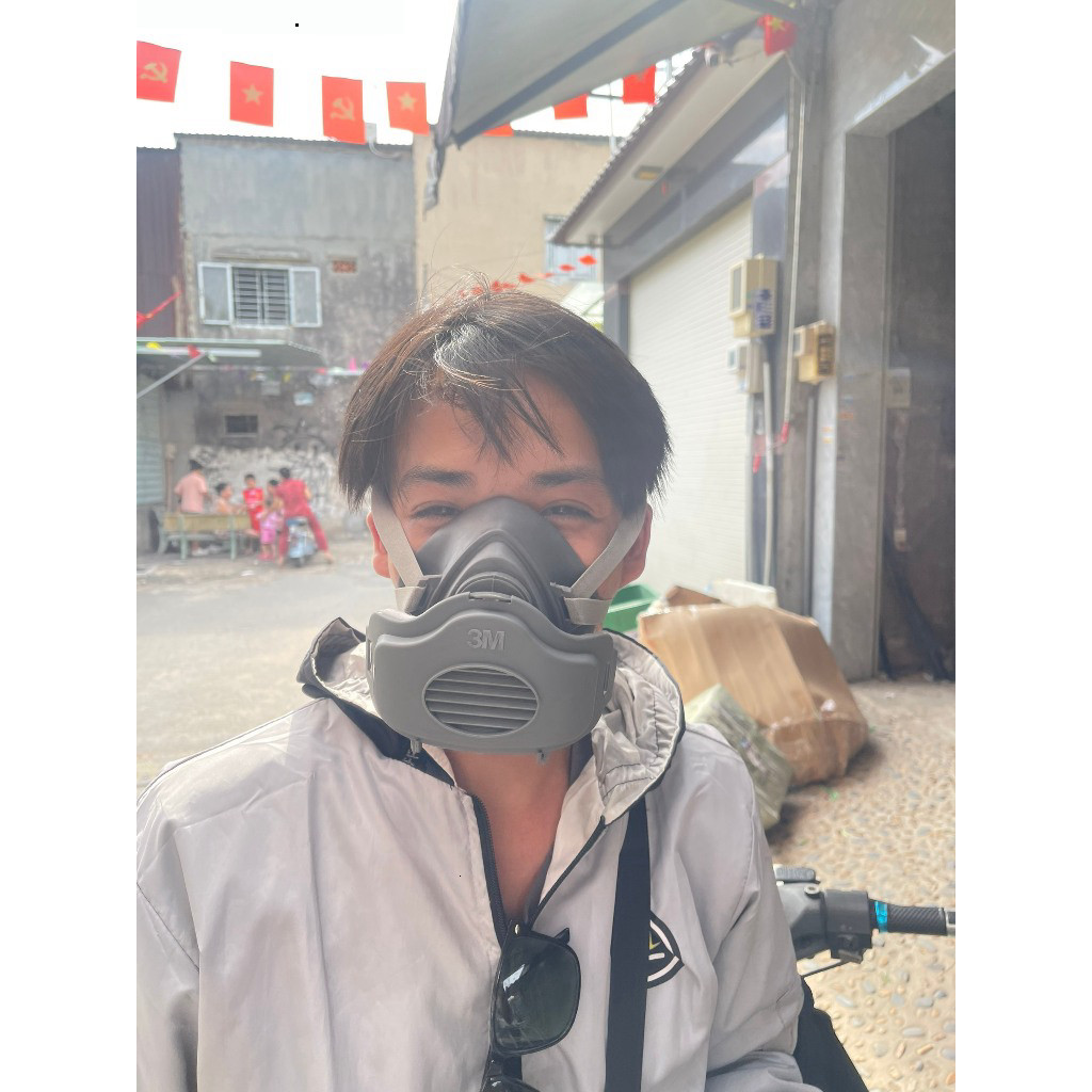 Combo Mặt Nạ 3M 3200 + Bộ Lọc 3M 3701 + Nắp Nhựa 3744K - Bảo Vệ Khỏi Bụi Mịn, Hóa Chất Sơn và Thuốc 