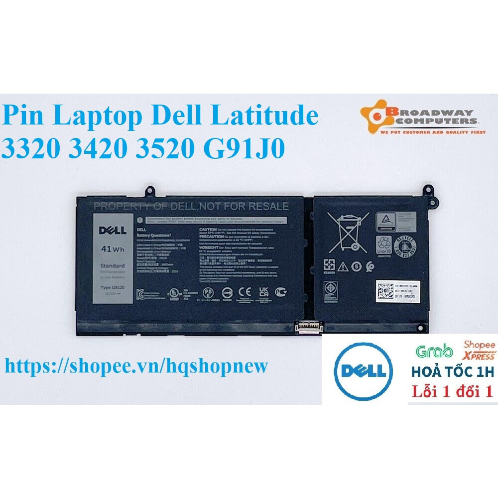 ⚡️ Pin Laptop Dell Latitude 3320 3420 3520 G91J0 - New