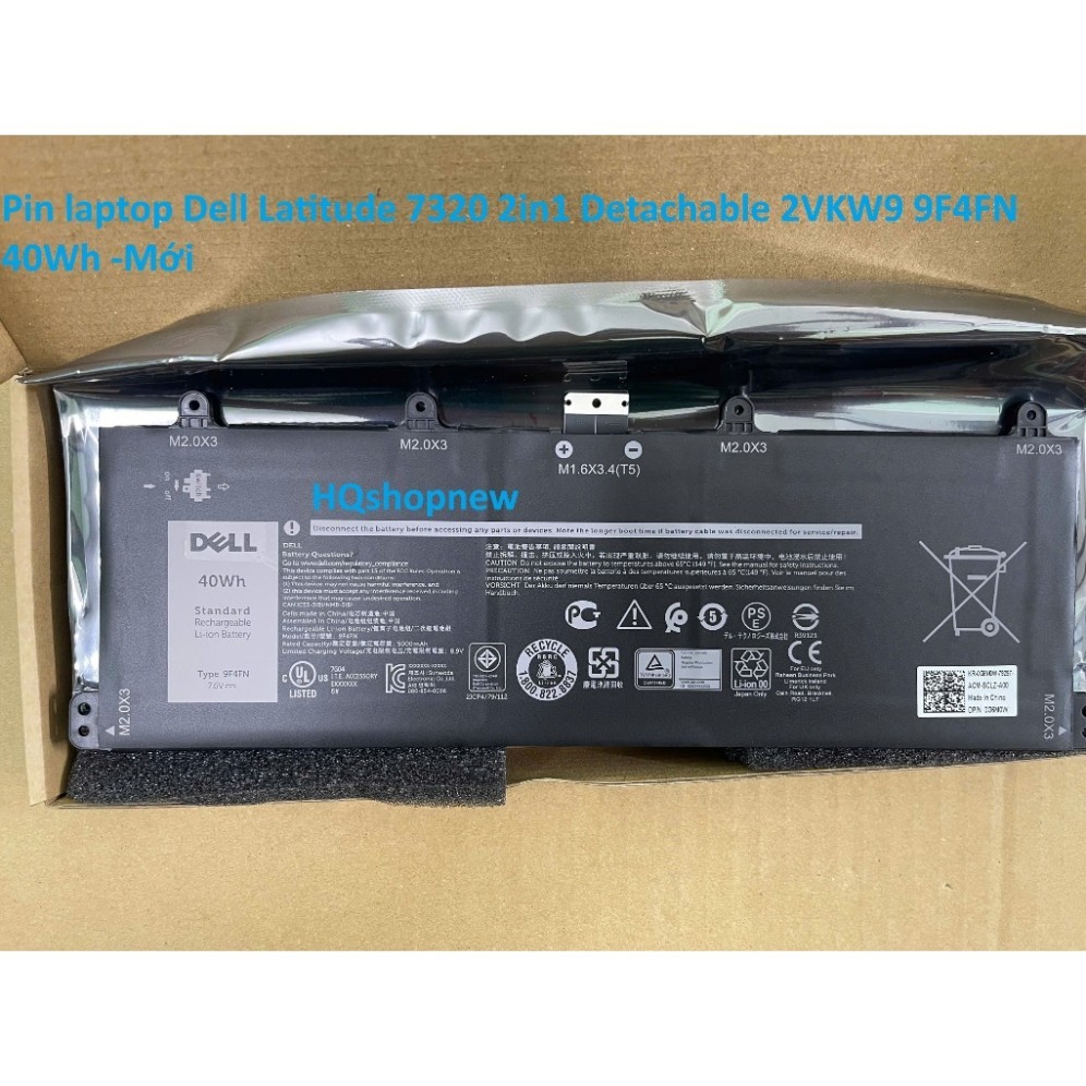 ⚡️ Pin laptop Dell Latitude 7320 2in1 Detachable 2VKW9 9F4FN 40Wh - New