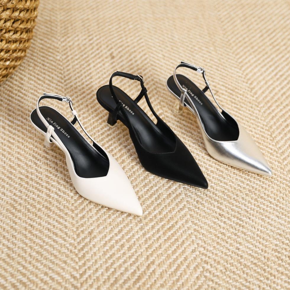 {Có size 40,Sẵn hàng} Giày Sling back gót nhọn 5p, giày nữ quai hậu gót nhọn 5p