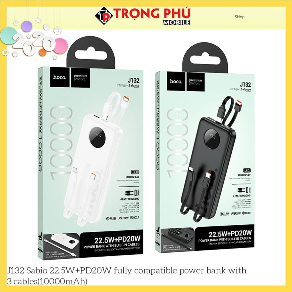 Pin sạc dự phòng Borofone J132 10.000mah PD 22.5w - Shop bán chạy
