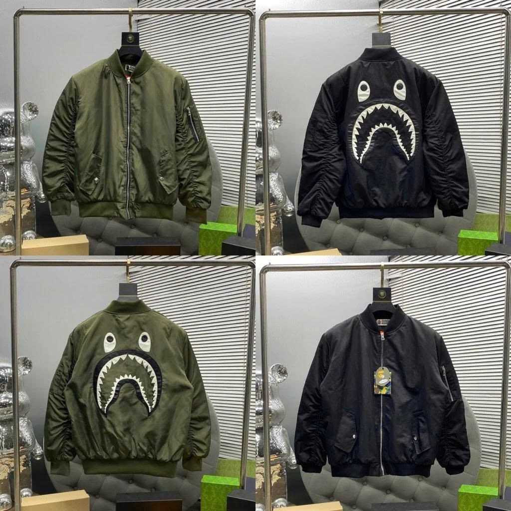 [SALE] Áo khoác bomber BAPE thêu hình cá mập,Áo Khoác Cá Mập Bape Chính Hãng