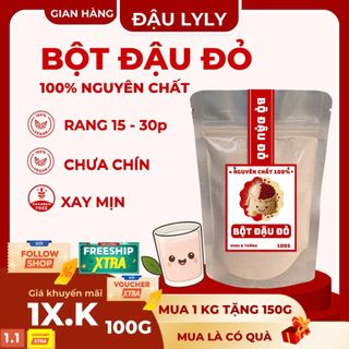 Combo 5 gói 100g - Bột Đậu Đỏ - Rang 30p chưa chín  - Nguyên chất 100% - Tại nhà Homemade