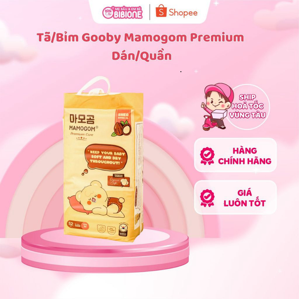 {3B KO QUÀ} Tả/Bĩm Mamogom Premium Care Hữu Cơ Dán/Quần đủ size S62 M52 M48 L44 XL40 XXL38