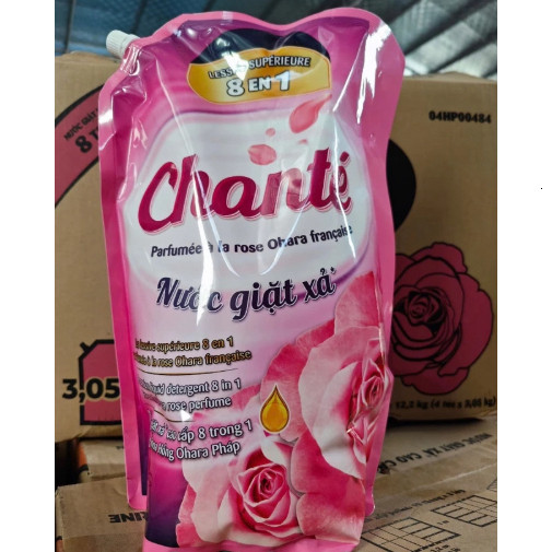 Thùng 4 Can - Túi Nước Giặt Xả Chanté Cao Cấp 8 Trong 1 Hương Nước Hoa 3,1Kg/ 3,05Kg