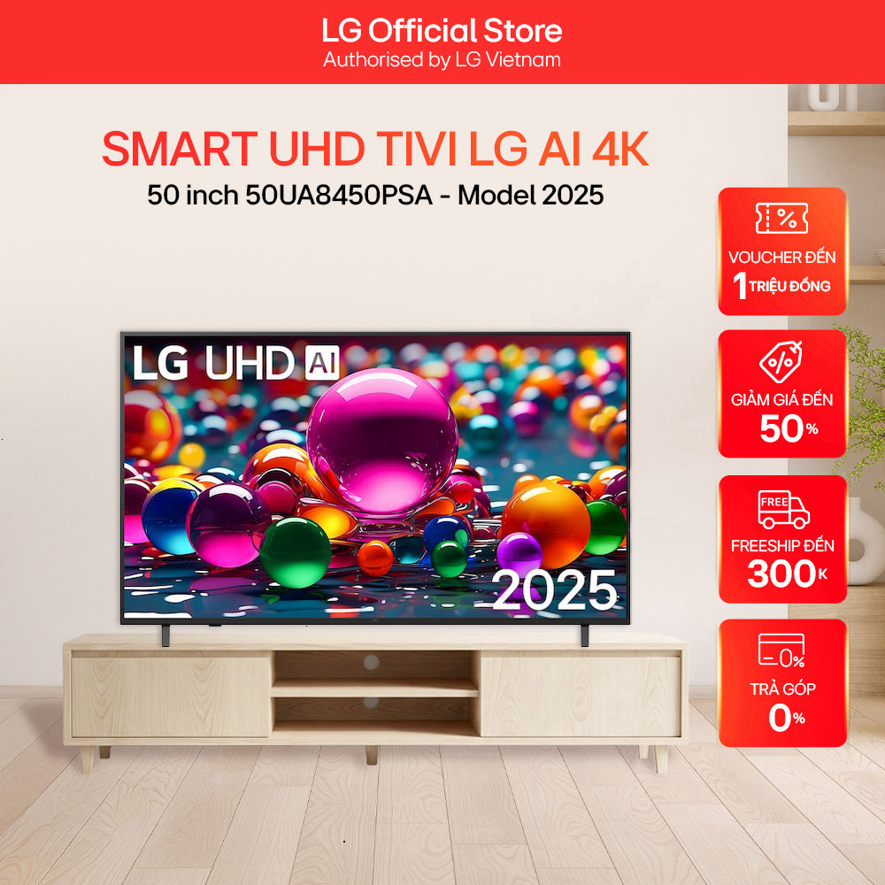 Smart UHD Tivi LG AI 4K 50 inch 50UA8450PSA - Model 2025