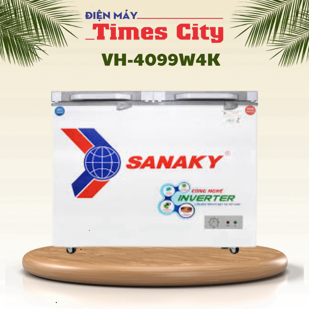 Tủ đông Sanaky mặt kính 2 chế độ Inverter ( xám ) VH-4099W4K