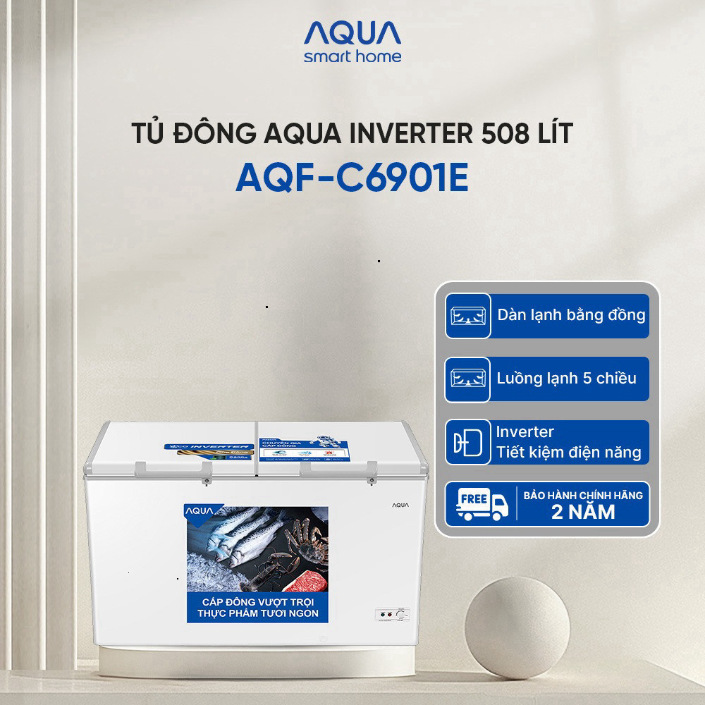 Tủ đông Aqua Inverter 519 Lít AQF-C6901E
