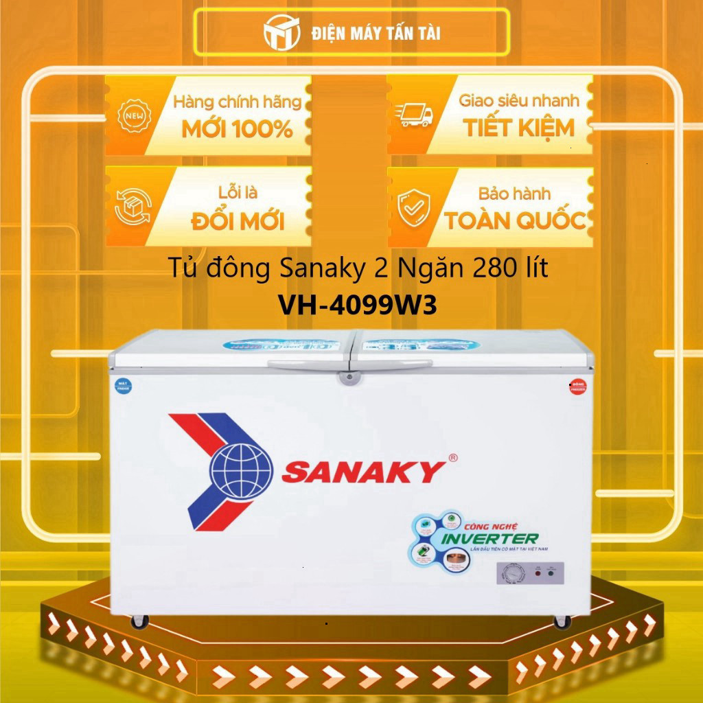 VH-4099W3 -Tủ đông mát Inverter SANAKY VH-4099W3 280 lít - 1 ĐÔNG 1 MÁT - MIỄN PHÍ GIAO HCM