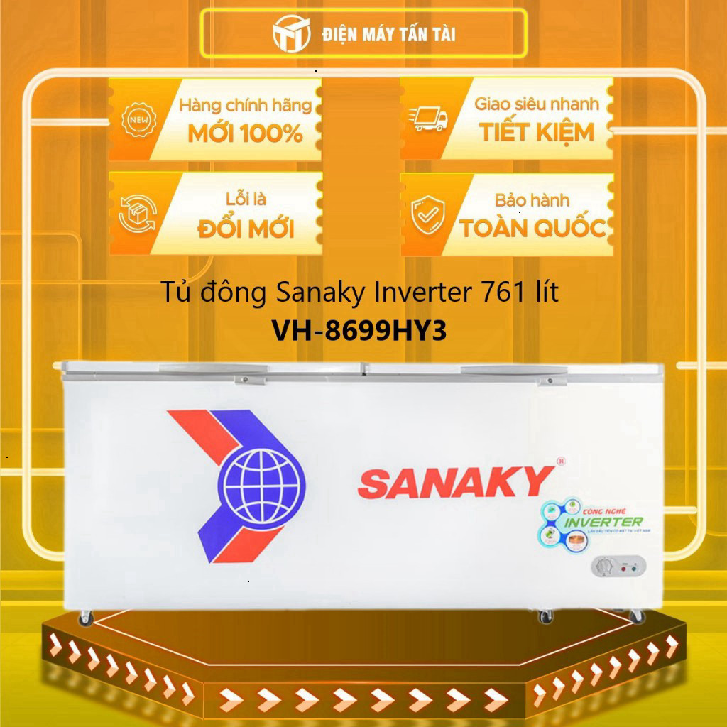 VH-8699HY3 - Tủ đông Sanaky Inverter 761 lít VH-8699HY3 1 ngăn đông 2 cửa - MIỄN PHÍ GIAO HCM