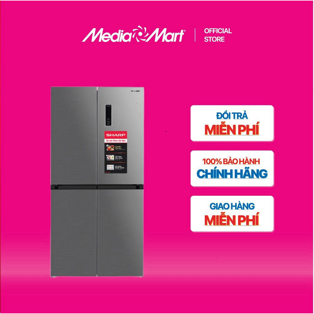 [MediaMart-FREESHIP] Tủ lạnh Sharp Inverter 362L SJ-FX420V-SL