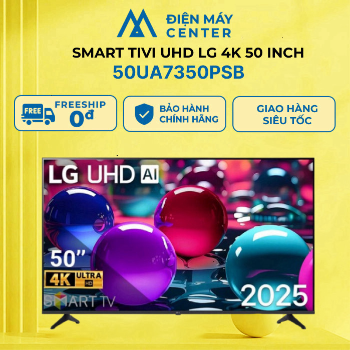 Smart Tivi UHD LG 4K 50 inch 50UA7350PSB - Mẫu mới 2025 - Bảo hành chính hãng 24 tháng