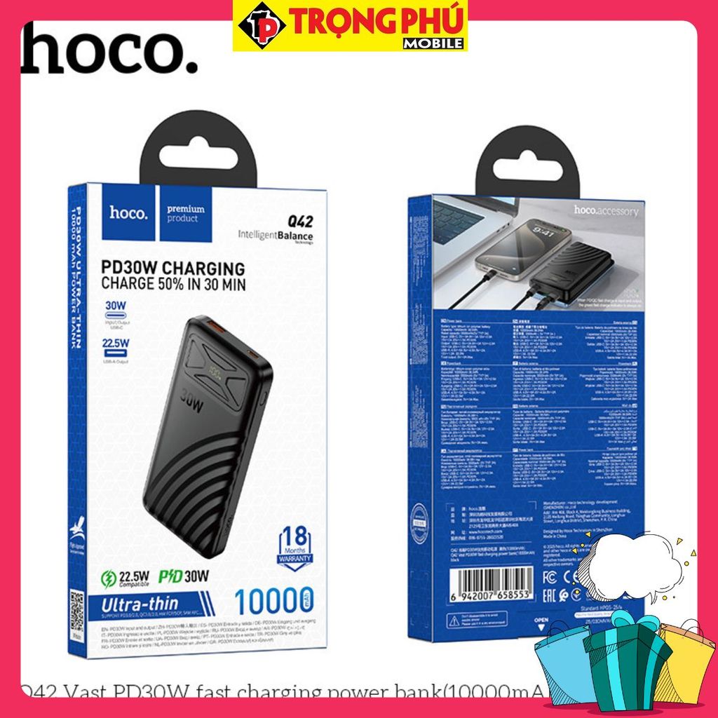 Pin sạc dự phòng Hoco Q42 10.000mah PD 30w - Chính giảm giá