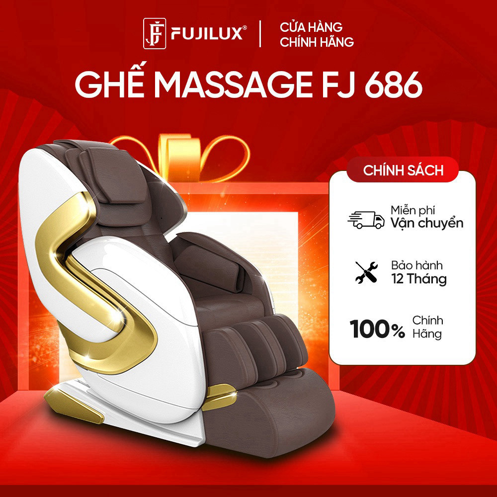 Ghế Massage FUJILUX JP686 Cao Cấp - Công Nghệ Nhật Bản, Massage Toàn Thân, Thư Giãn Tại Nhà