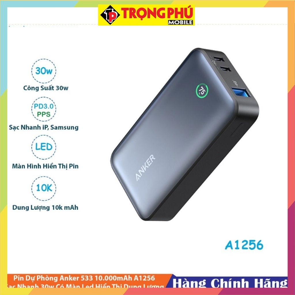 Sạc dự phòng Anker 533 2C1A 30W 10000mah  Nhiều người mua
