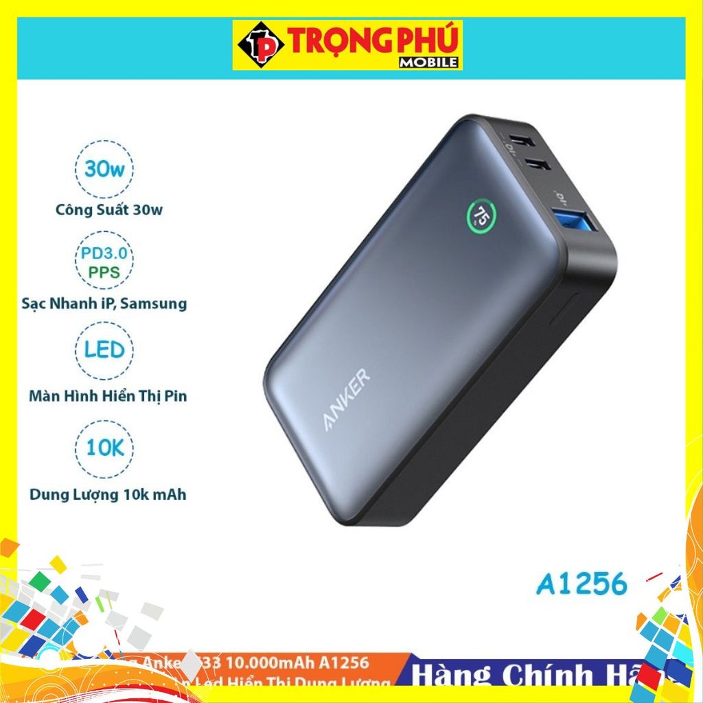 Sạc dự phòng Anker 533 2C1A 30W 10000mah best sales