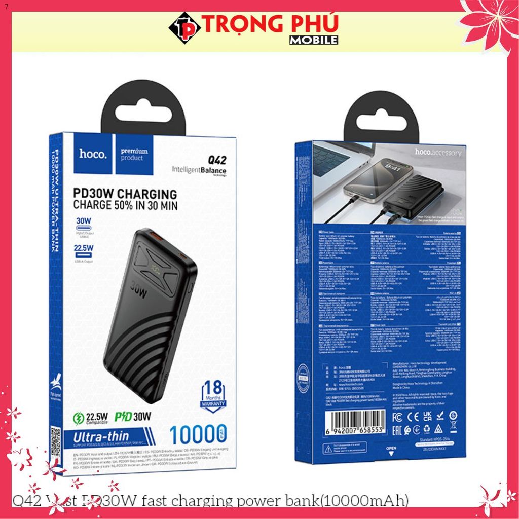 Pin sạc dự phòng Hoco Q42 10.000mah PD 30w