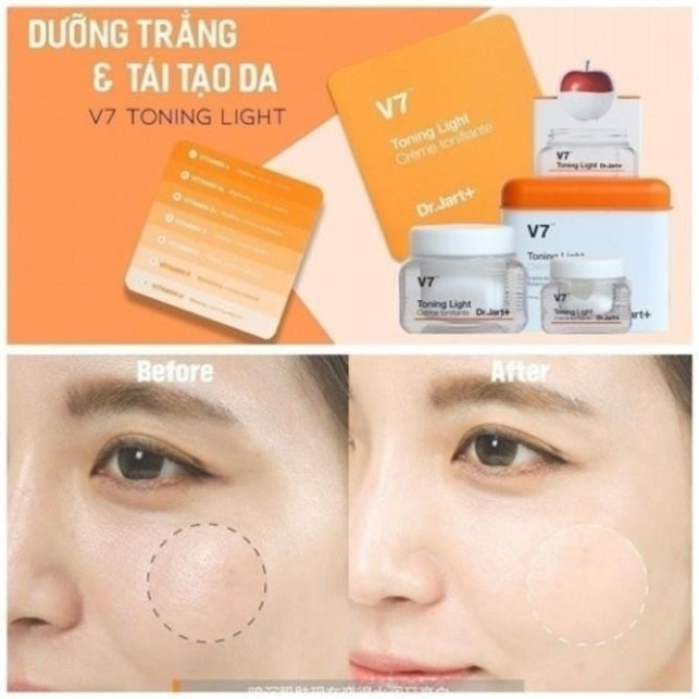 Kem V7 Toning Light dưỡng trắng và tái tạo da  DrJart+ giúp hết thâm nám và mụn dưỡng trắng - Cao cấ