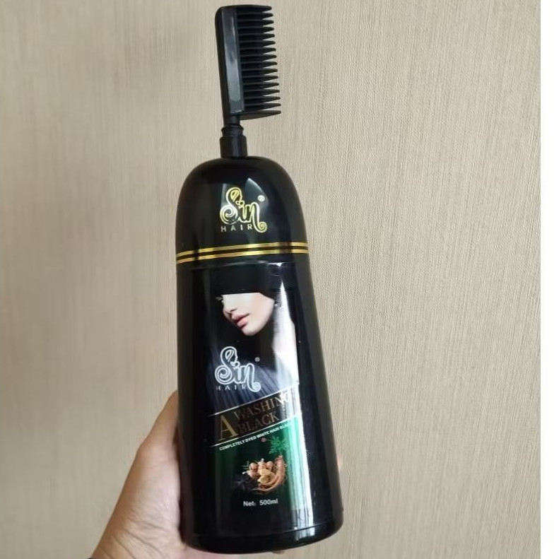 Dầu Gội Phủ Bạc Đen, Nâu (Sin Hair Dye & Shampoo - 500ml) - Phủ Bạc Và Lên Màu Cực Chuẩn Cho Cả Nam 