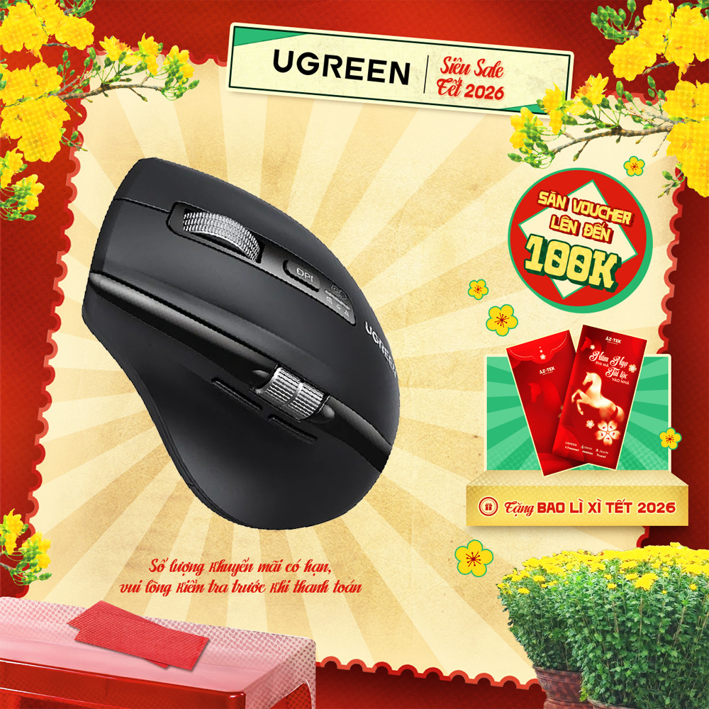 Chuột không dây Ugreen M751 cuộn siêu nhanh | Bluetooth 5.4 5000DPI | Bảo hành 18 tháng 1 đổi 1 | 45