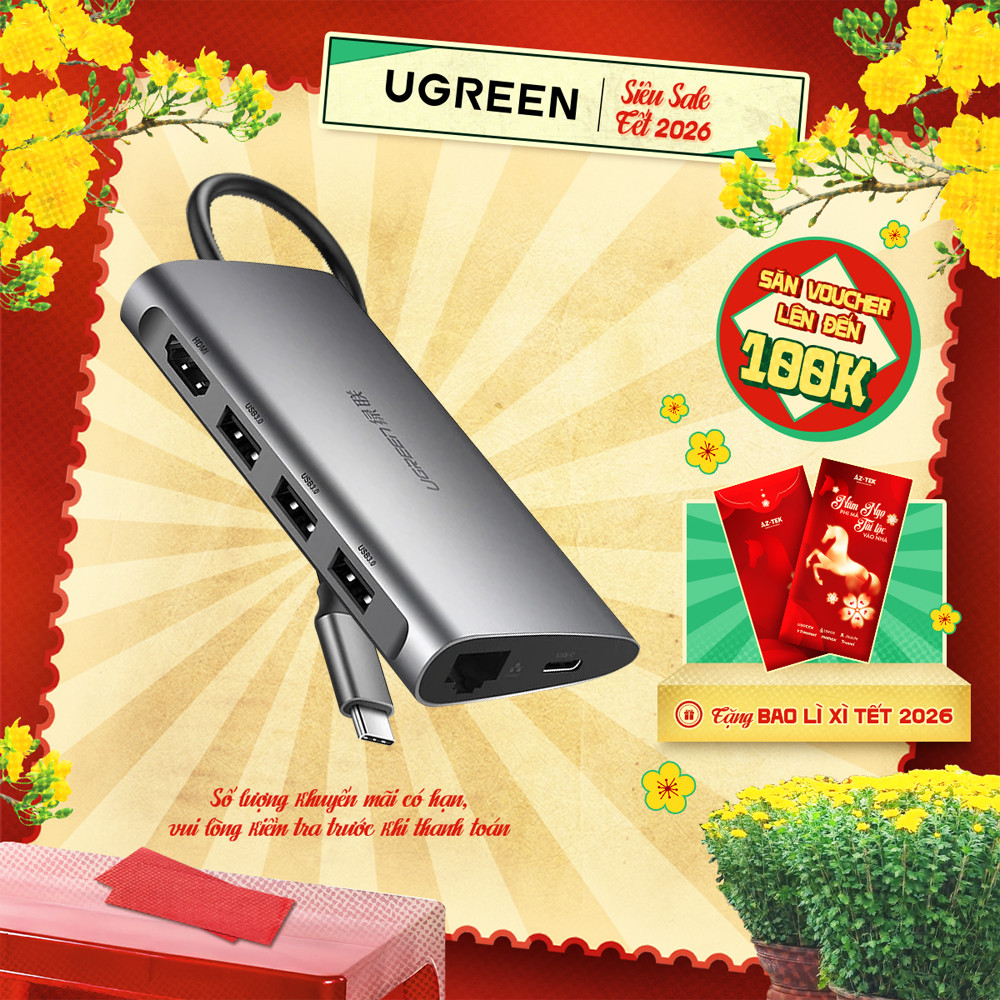 Bộ chuyển đổi đa năng UGREEN CM121 CM212 CM417 cho các thiết bị máy tính điện thoại hỗ trợ USB type 