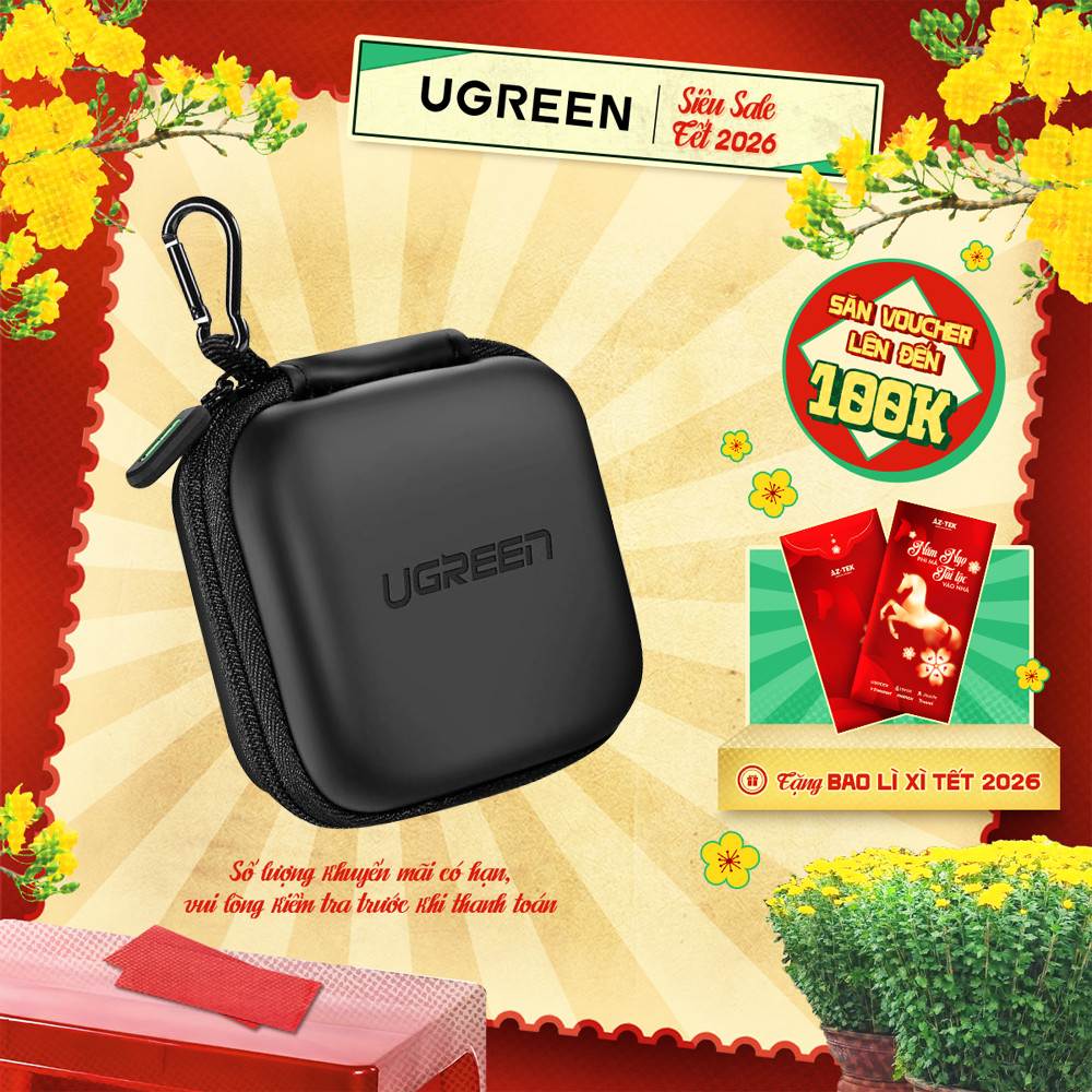 Hộp đựng tai nghe thẻ nhớ cáp USB UGREEN | Chống sốc chống nước | Nhỏ gọn và cứng cáp | 40816