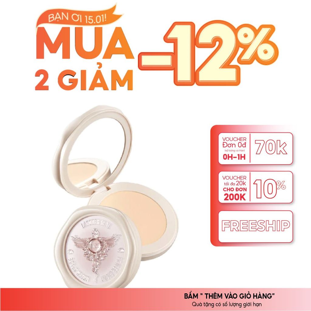 Phấn phủ dạng nén HEXZE, mỏng nhẹ, kiềm dầu, kháng nước, giữ lớp nền lâu trôi