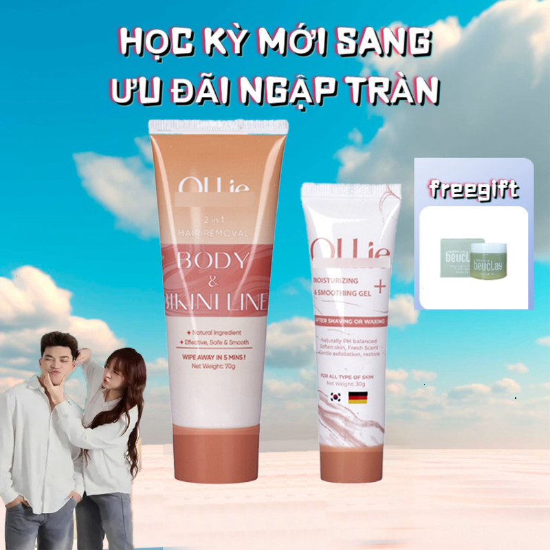 Combo 2 kem tẩy lông Ollie + 1 kem dưỡng da làm chậm quá trình mọc lông