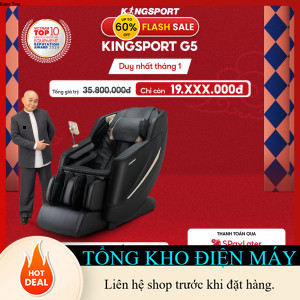 ib shop nhận mã giảm_ Ghế massage KINGSPORT Standard G5 BLACK cao cấp con lăn 3D với 8 bài tập, mass