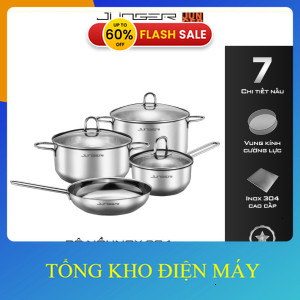 ib FB: tkdm.247 ✔️ nhận mã giảm thêm_ Còn 1cBộ nồi inox 304 Junger JC200 7 chi tiết Tay cầm cách nhi
