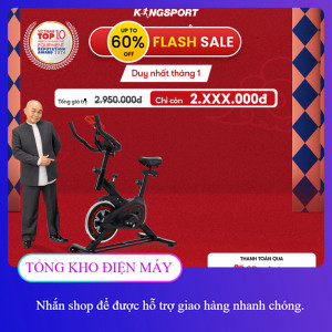 ib nhận voucher ✔️_ Xe đạp tập KINGSPORT KS106 với khung sườn chắc chắn, tích hợp đồng hồ đo lường c
