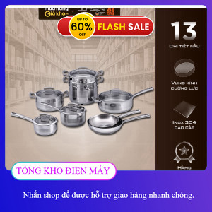 ib nhận voucher ✔️_  Còn 1cBộ nồi inox 304 Junger JC100 13 chi tiết Tay cầm cách nhiệt Hàng   _ib đặ